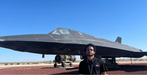 Daniel Fairfax posing at her summer 24' internship at Northrop Grumman